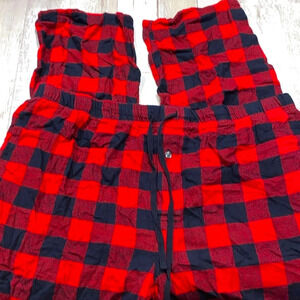 North Pole men’s red & black Buffalo check Christmas flannel pajamas size XLarge